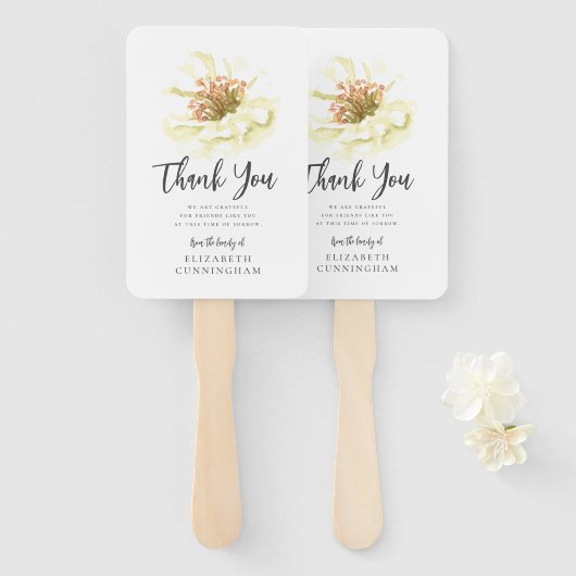 水モダン色フローラ植物記念感謝してい ハンドファン (正面&裏面)