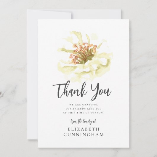 水モダン色フローラ植物記念館 サンキューカード (正面)