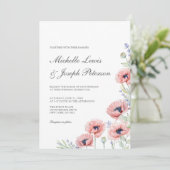 水モダン色フローラ結婚式招待状カード 招待状 (スタンド正面)