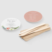 水モダン色フローラ結婚式 プログラムハンドファン ハンドファン (組立なし)