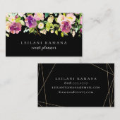 水モダン色フローラ 名刺 (正面/裏面)