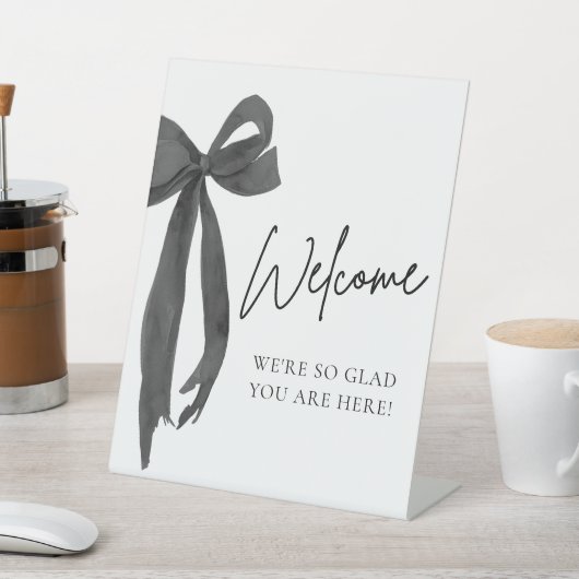 水モダン色ブエレガントラックBowウェルカムサイン 台座サイン (インサイチュ)