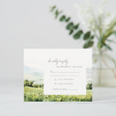 水モダン色ブドウ園結婚風景 出欠カード (スタンド正面)