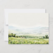 水モダン色ブドウ園結婚風景 出欠カード (裏面)