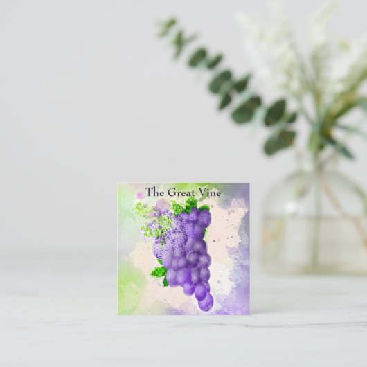水モダン色ブドウ畑またはレストラン スクエア名刺 (スタンド正面)
