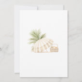 水モダン色ブライダルシャワーピクニック 招待状 (裏面)