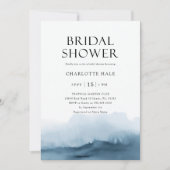 水モダン色ブライダルシャワー 招待状 (正面)