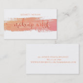 水モダン色ブラシストローク、メイクアップアーティスト 名刺 (正面/裏面)