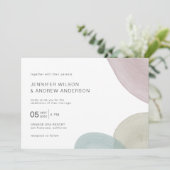 水モダン色ブラシ |の結婚写真招待状 招待状 (スタンド正面)