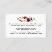 水モダン色ブルゴーニュフローラメイクアップアーティスト 割引カード (裏面)