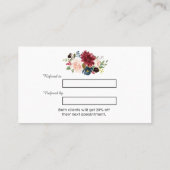 水モダン色ブルゴーニュフローラメイクアップアーティスト 紹介カード (裏面)