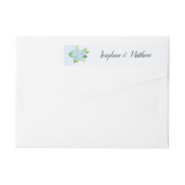 水モダン色ブルーアジサイ結婚ズ ラップアラウンドラベル