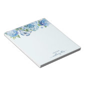 水モダン色ブルーアジサイ蝶 ノートパッド (アングル)