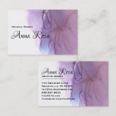 *~*水モダン色ブルークールマゼンタラベンダー 名刺 (正面/裏面)