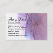 *~*水モダン色ブルークールマゼンタラベンダー 名刺 (裏面)