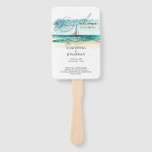 水モダン色ブルーシンプル海ク結婚ルーズ ハンドファン (正面)