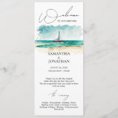 水モダン色ブルーシンプル海ク結婚ルーズ プログラム (正面)