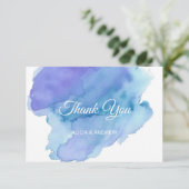 水モダン色ブルーティール（緑がかった色）ターコイズありがとう サンキューカード (スタンド正面)