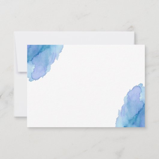 水モダン色ブルーティール(緑がかった色)ターコイズありがとう サンキューカード (裏面)