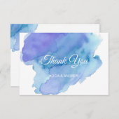 水モダン色ブルーティール（緑がかった色）ターコイズありがとう サンキューカード (正面/裏面)