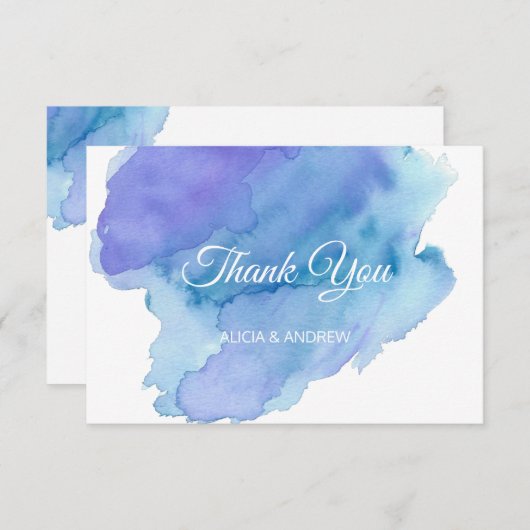 水モダン色ブルーティール（緑がかった色）ターコイズありがとう サンキューカード (正面/裏面)