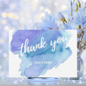 水モダン色ブルーティール(緑がかった色)ターコイズありがとう サンキューカード