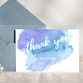 水モダン色ブルーティール(緑がかった色)ターコイズありがとう サンキューカード