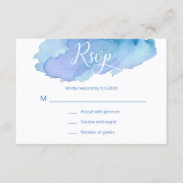 水モダン色ブルーティール（緑がかった色）ターコイズRSVP結婚's 出欠カード