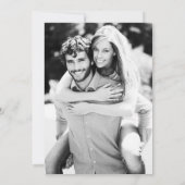 水モダン色ブルーバラ金ゴールド婚約写真 招待状 (裏面)