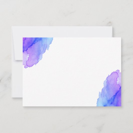 水モダン色ブルーパープルターコイズありがとう サンキューカード (裏面)