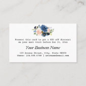 水モダン色ブルーピンクフローラメイクアップアーティスト 割引カード (裏面)