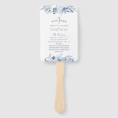 水モダン色ブルーフローラ結婚式 ハンドファン (正面)