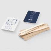 水モダン色ブルーフローラ結婚式 ハンドファン (組立なし)