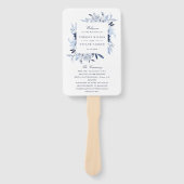 水モダン色ブルーフローラ結婚式 ハンドファン (正面)