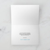 水モダン色ブルーボーイコミューニオンバプテスマ サンキューカード (内部)