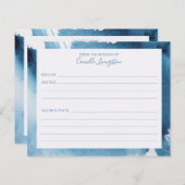 水モダン色ブルー抽象芸術名レシピカード (正面/裏面)