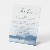 水モダン色ブルー結婚のバー 台座サイン (正面)