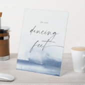 水モダン色ブルー結婚の踊り足 台座サイン (インサイチュ)