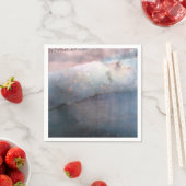 水モダン色ブルー&バラ金ゴールドピンクシックGlam スタンダードカクテルナプキン (インサイチュ)