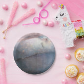 水モダン色ブルー&バラ金ゴールドピンクシックGlam ペーパープレート (パーティー)