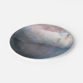 水モダン色ブルー&バラ金ゴールドピンクシックGlam ペーパープレート (アングル)