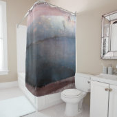 水モダン色ブルー&バラ金ゴールドピンク赤面グラム シャワーカーテン (インサイチュ)