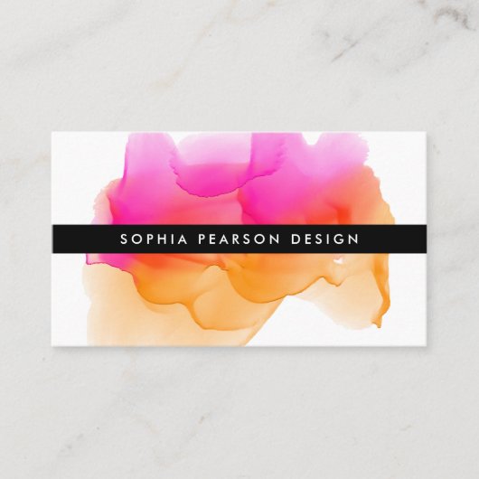 水モダン色ブロ名刺 名刺 (正面)