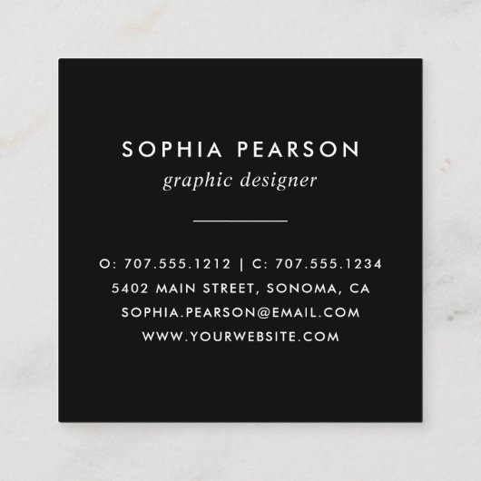 水モダン色ブロ スクエア名刺 (裏面)