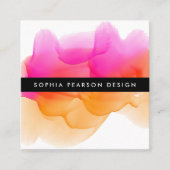 水モダン色ブロ |ソーシャルメディア スクエア名刺 (正面)