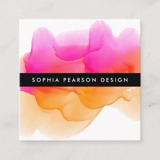 水モダン色ブロ |ソーシャルメディア スクエア名刺 (正面)