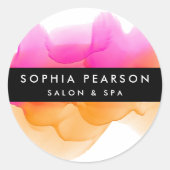 水モダン色ブロ ラウンドシール (正面)