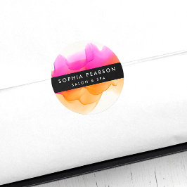 水モダン色ブロ ラウンドシール