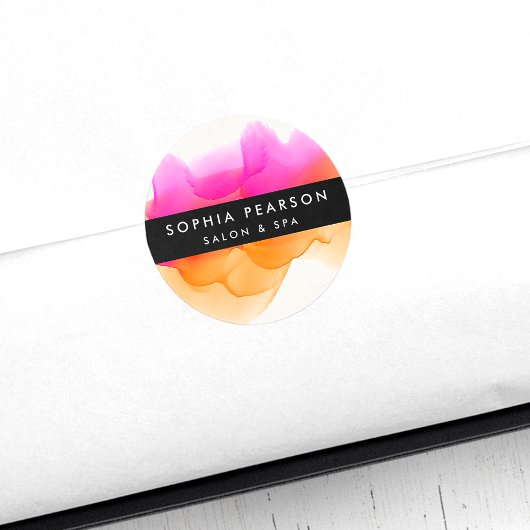 水モダン色ブロ ラウンドシール