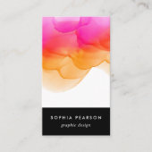 水モダン色ブロ |垂直ソーシャルメディア 名刺 (正面)